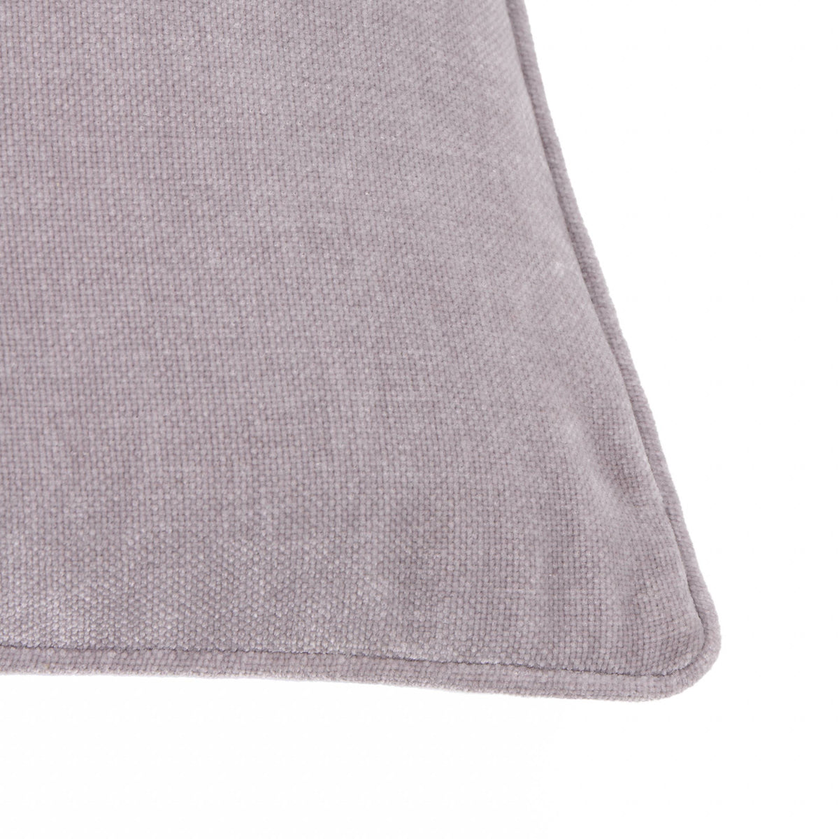 Lilac purple textured fabric corner on a white background