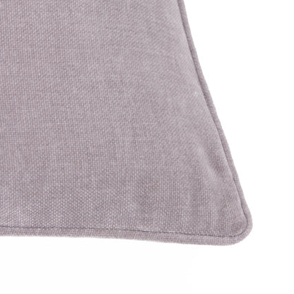 Lilac purple textured fabric corner on a white background